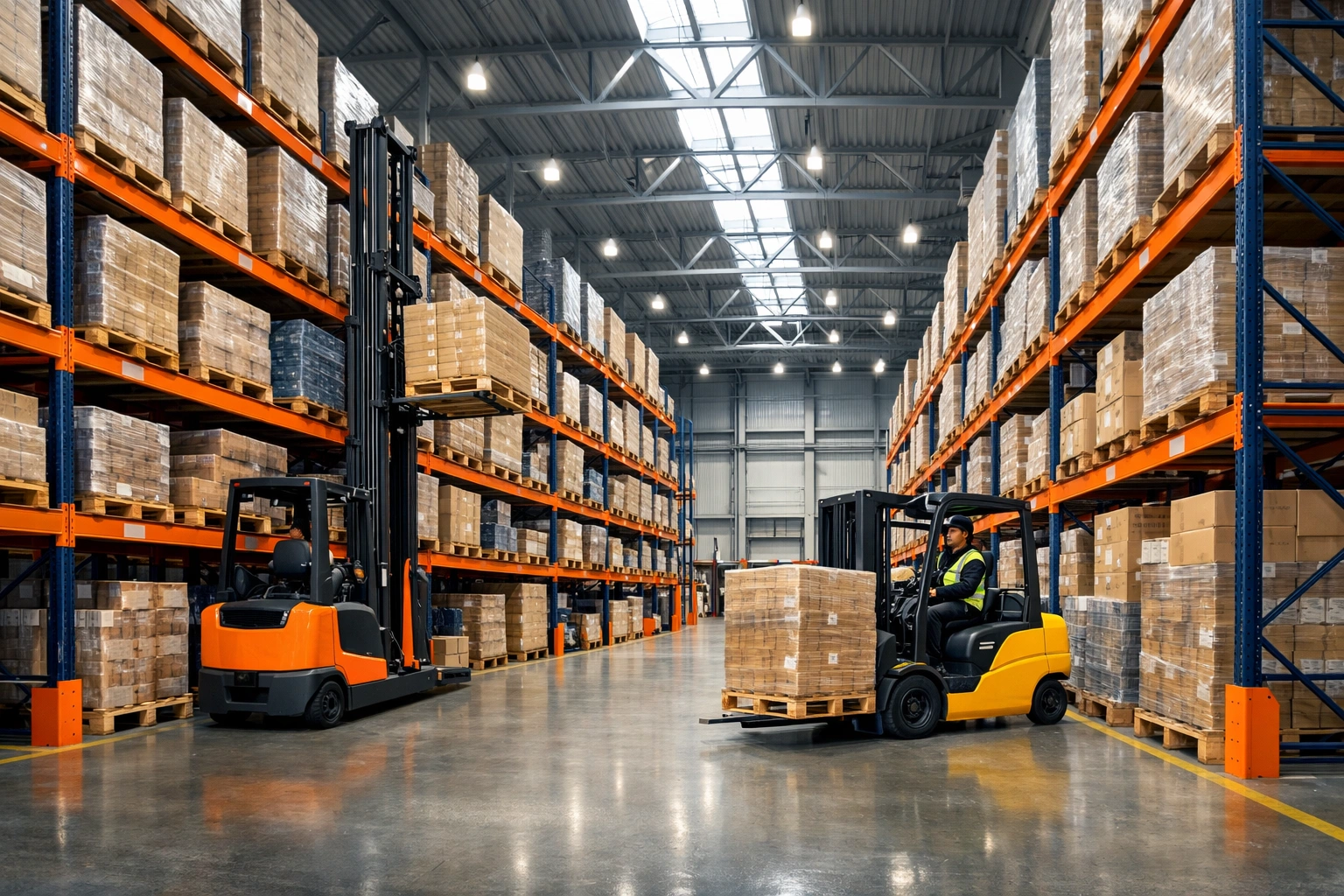 Advanced warehouse with industrial pallet racking systems