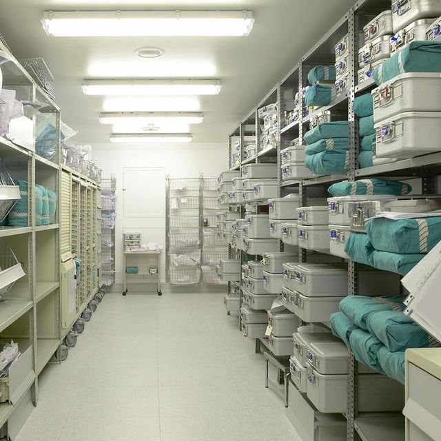 Warehouse storage racks for healthcare supplies